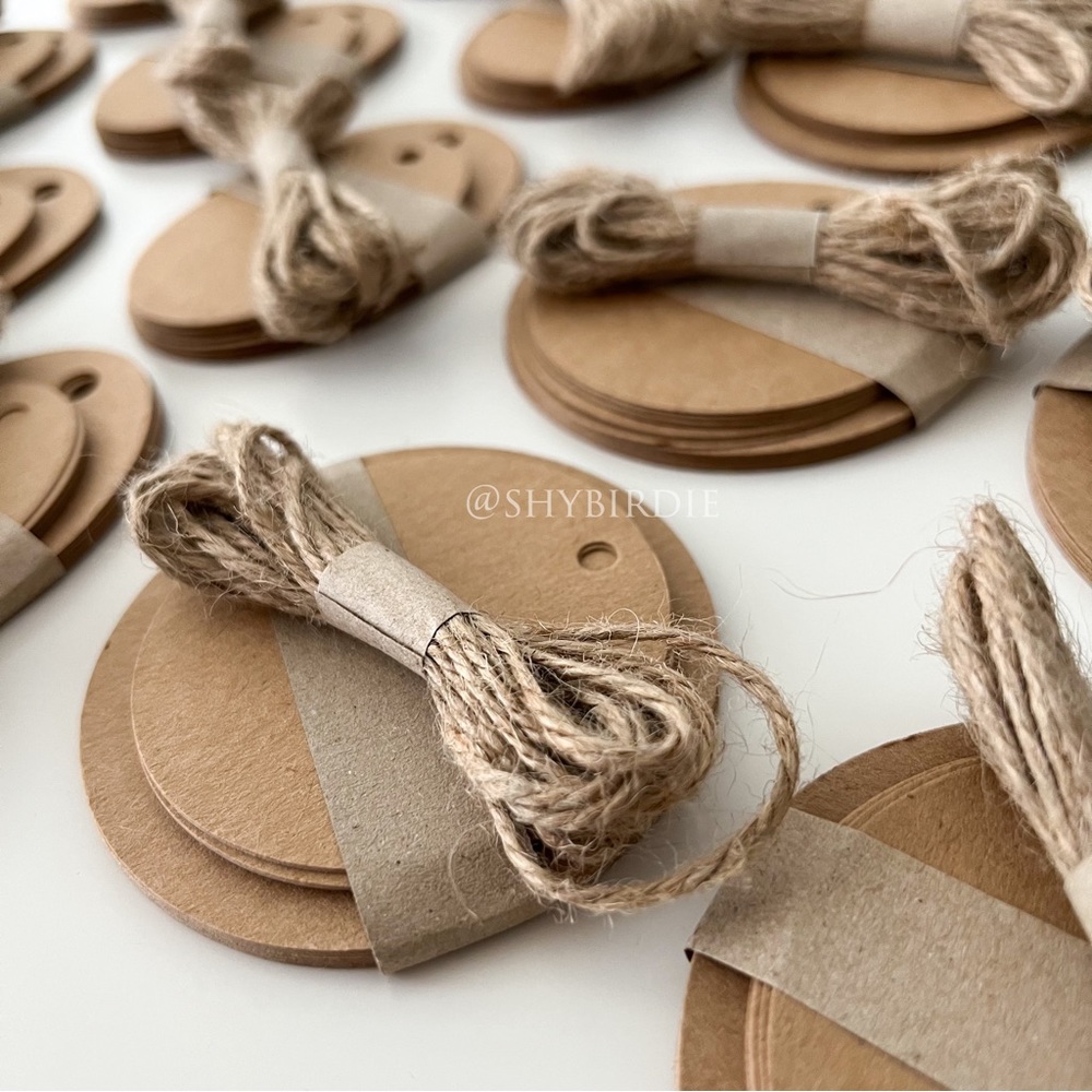 NEW Large Bulk Lot of 720 Kraft Paper Tags + Jute Twine